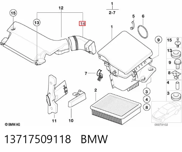 Tubo flexible de aspiración 13717509118 BMW