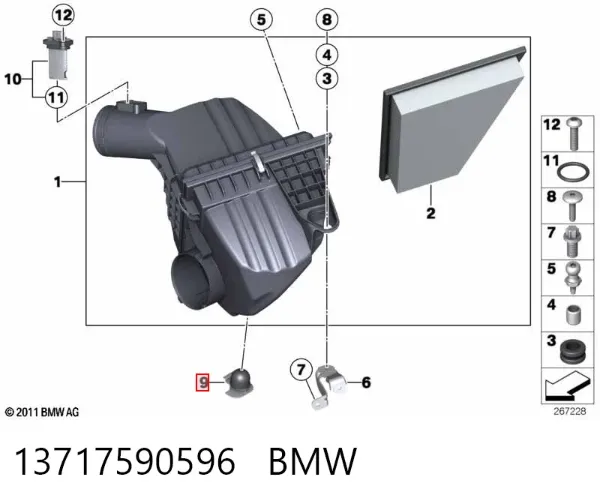Filtro de aire 13717590596 BMW