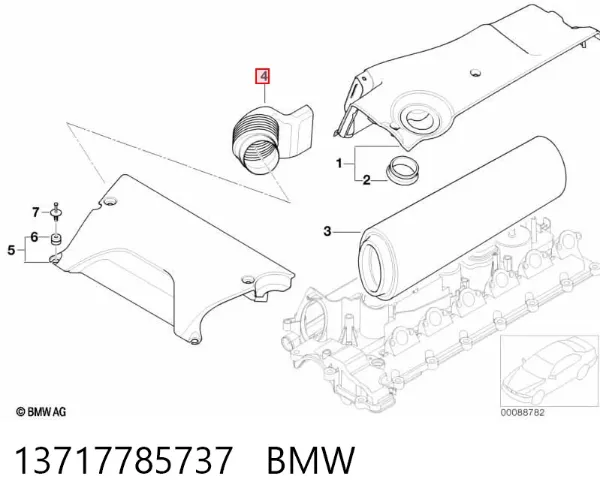 Tubo flexible de aspiración 13717785737 BMW
