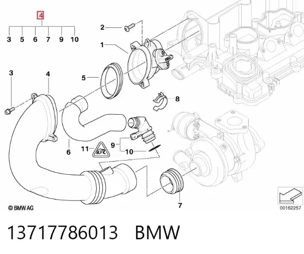 Manguito de aire del medidor de masa de aire 13717786013 BMW