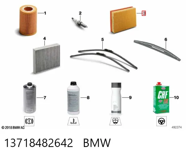 Filtro de aire 13718482642 BMW