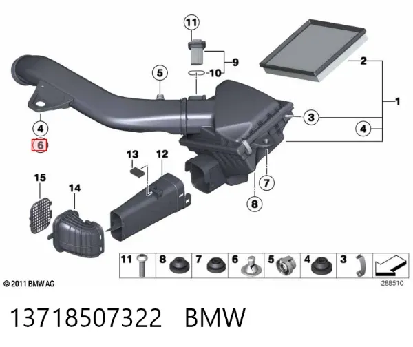 Soporte de parachoques delantero 13718507322 BMW