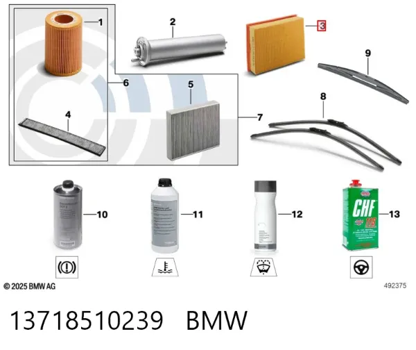 Filtro de aire 13718510239 BMW