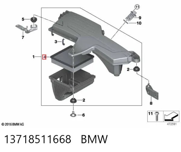 Filtro de aire 13718511668 BMW