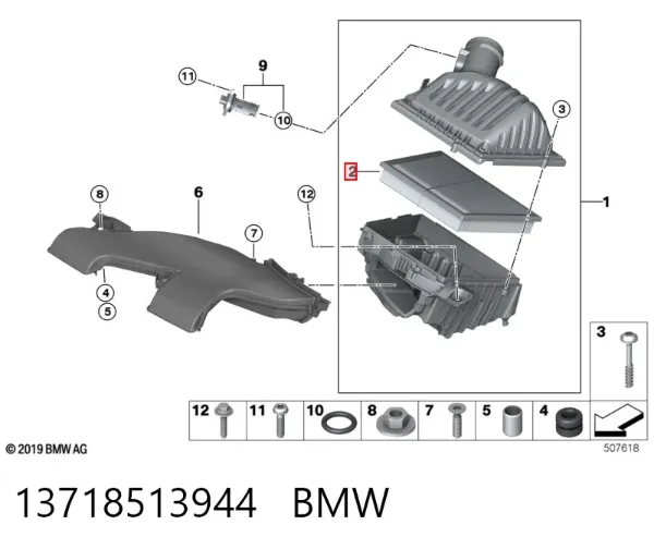 Filtro de aire 13718513944 BMW
