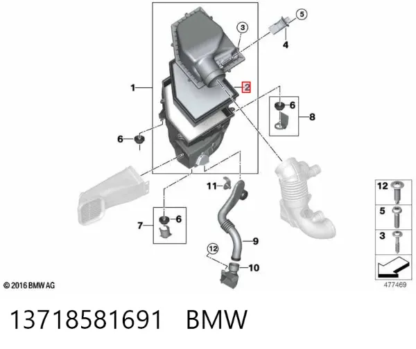 Filtro de aire 13718581691 BMW