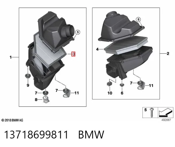 Filtro de aire 13718699811 BMW
