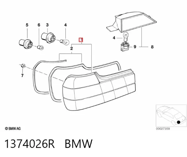 Piloto trasero derecho BMW 7 E32