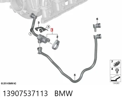 Válvula de ventilación de gases del tanque de combustible BMW 13907537113