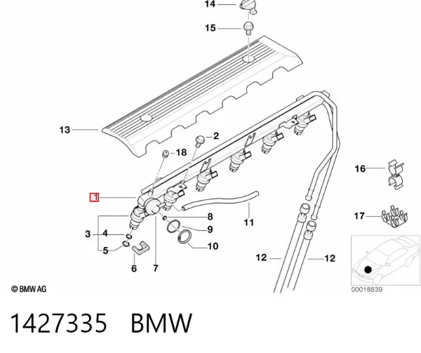 Rampa de combustible 1427335 BMW