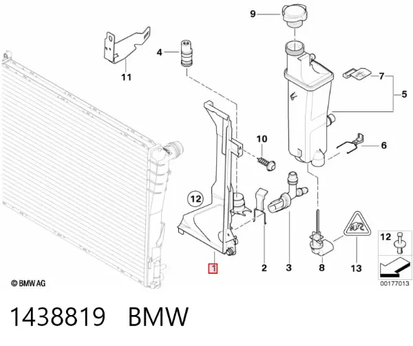 Soporte de tanque de expansión 1438819 BMW