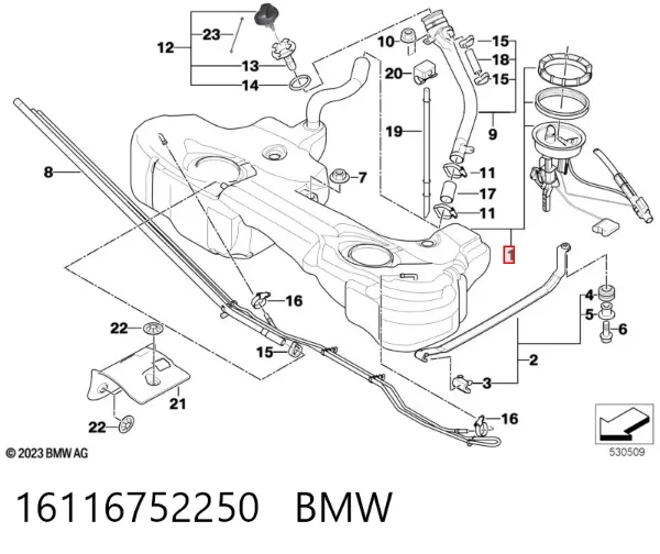 Depósito de gasolina 16116752250 BMW
