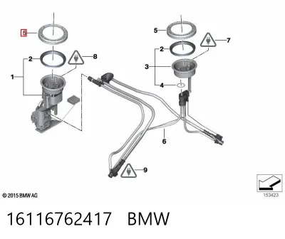 Tapa de la bomba de combustible BMW 16116762417