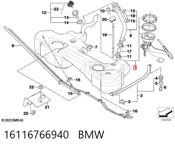 Depósito de gasolina 16116766940 BMW