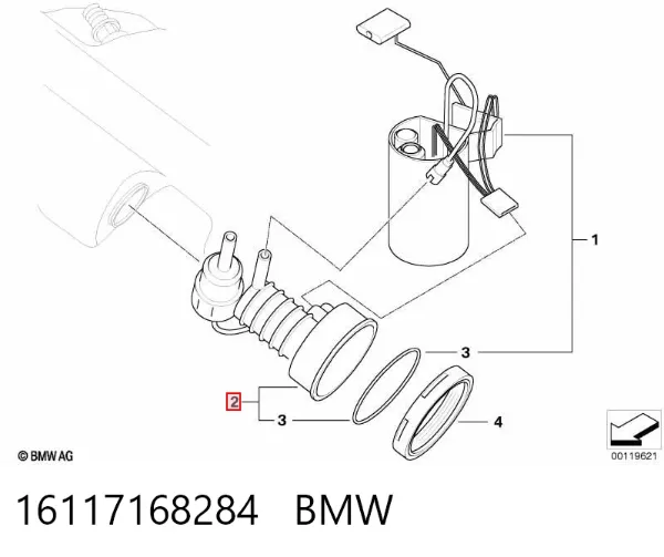 Filtro de combustible 16117168284 BMW