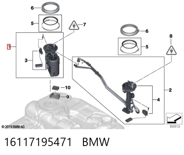 Bomba de gasolina 16117195471 BMW