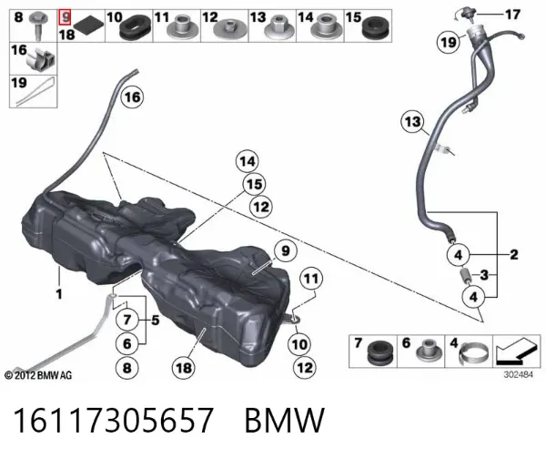 Soporte de matrícula delantera 16117305657 BMW