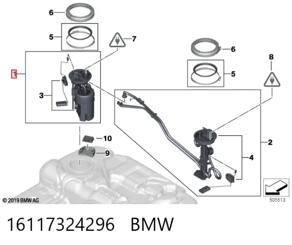 Bomba de gasolina 16117324296 BMW