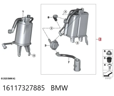 Filtro de carbón activado BMW 16117327885
