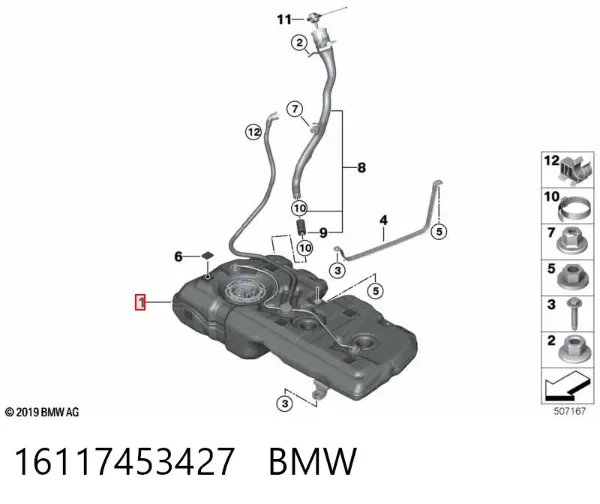 Depósito de gasolina 16117453427 BMW
