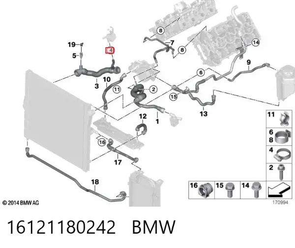 Abrazadera del guardapolvo de la cremallera de dirección 16121180242 BMW