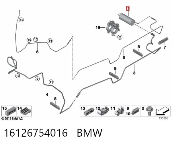Filtro de combustible 16126754016 BMW