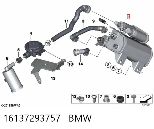 Filtro de carbón activado 16137293757 BMW