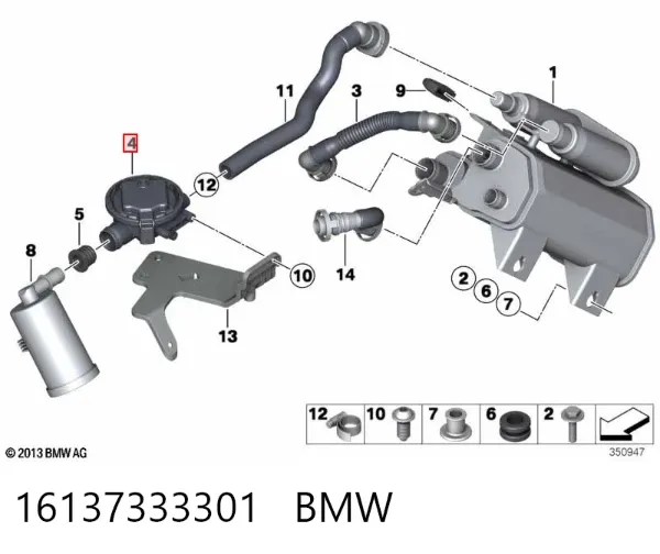 Valvula de purga del canister 16137333301 BMW