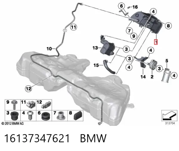 Filtro de carbón activado 16137347621 BMW