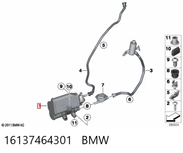 Filtro de carbón activado 16137464301 BMW