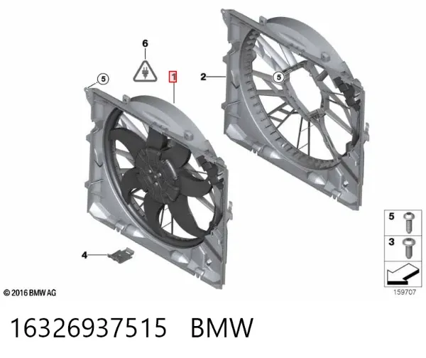 Ventilador de radiador 16326937515 BMW