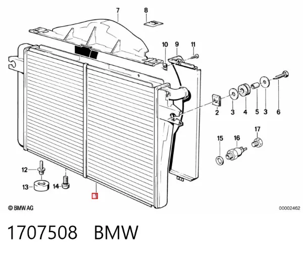 Radiador 1707508 BMW