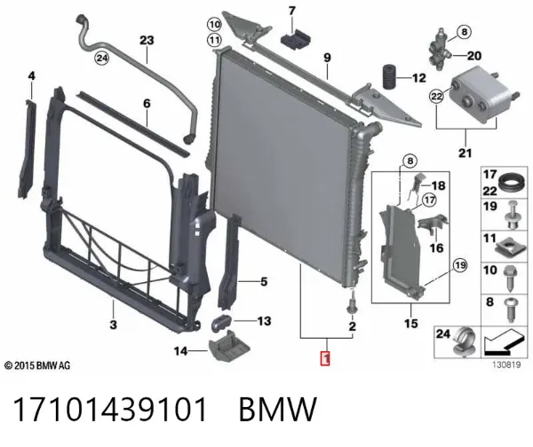 Radiador 17101439101 BMW