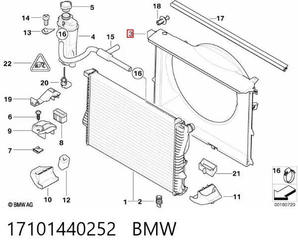Bastidor radiador 17101440252 BMW