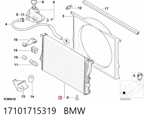 Radiador 17101715319 BMW