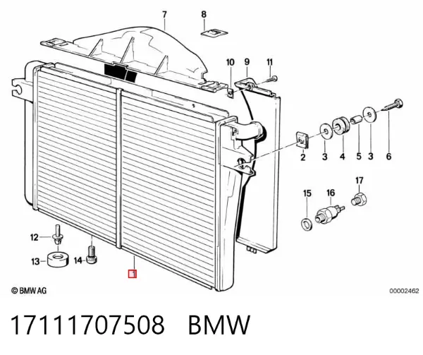Radiador 17111707508 BMW