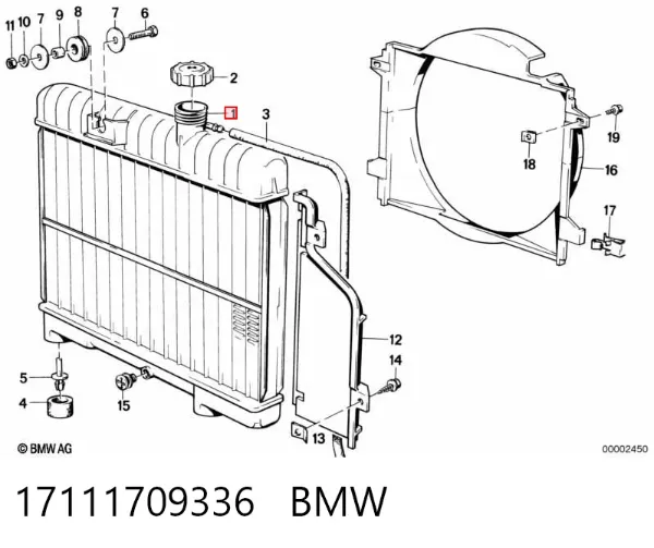 Radiador 17111709336 BMW