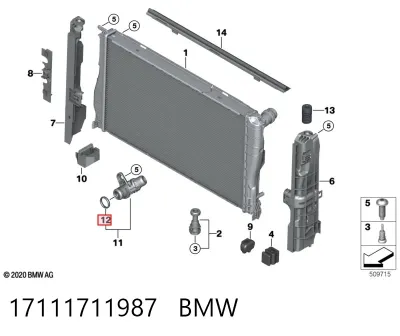Junta de tapa del tubo de llenado de aceite BMW 17111711987