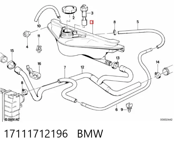 Vaso de expansión 17111712196 BMW