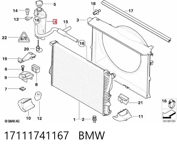 Vaso de expansión 17111741167 BMW