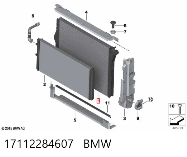 Radiador 17112284607 BMW