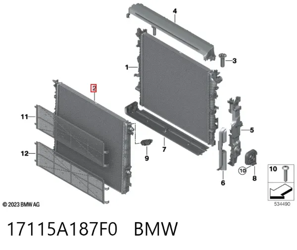 Radiador 17115A187F0 BMW
