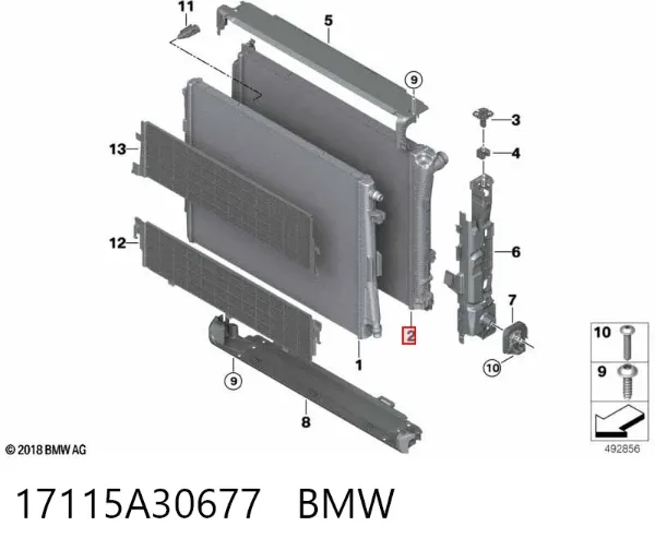 Radiador 17115A30677 BMW