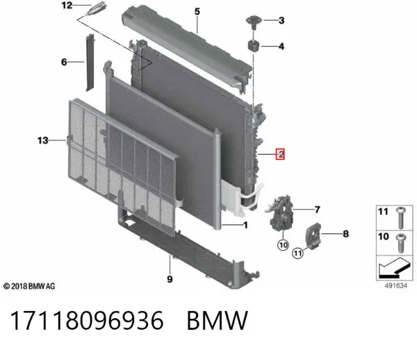 Radiador 17118096936 BMW