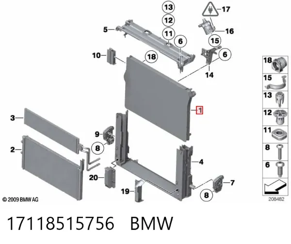 Radiador 17118515756 BMW