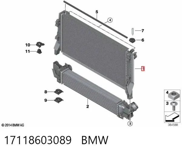 Radiador 17118603089 BMW