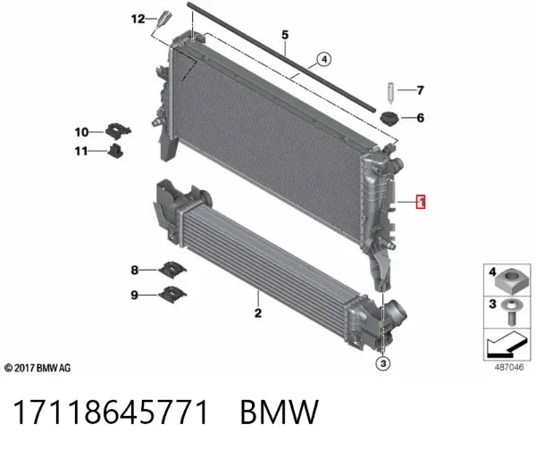 Radiador 17118645771 BMW