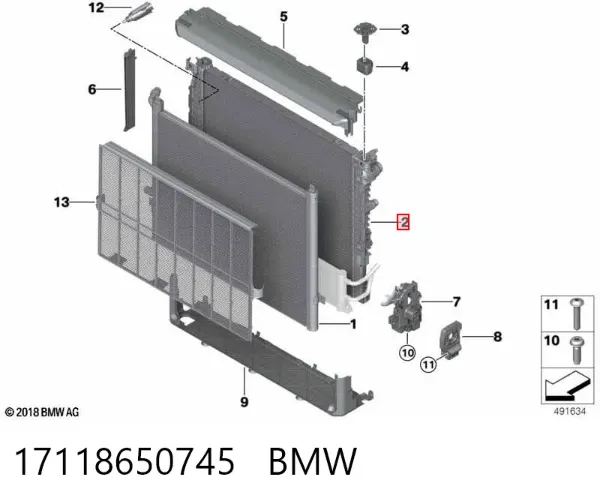Radiador 17118650745 BMW