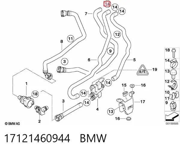 Abrazadera metálica universal 17121460944 BMW