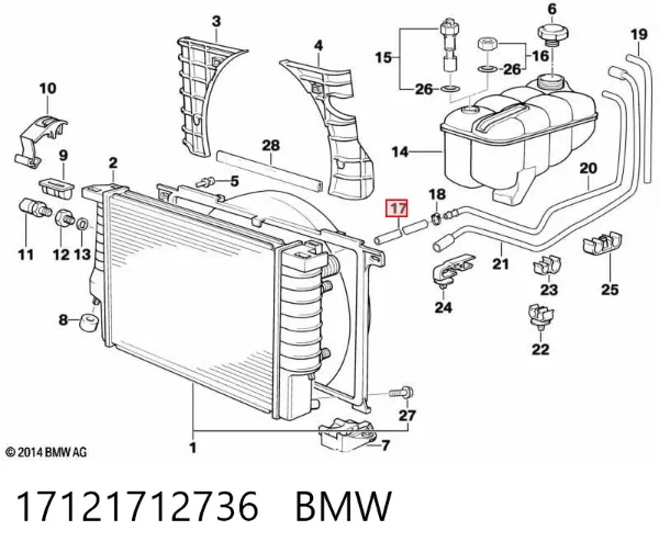 Manguera radiador 17121712736 BMW